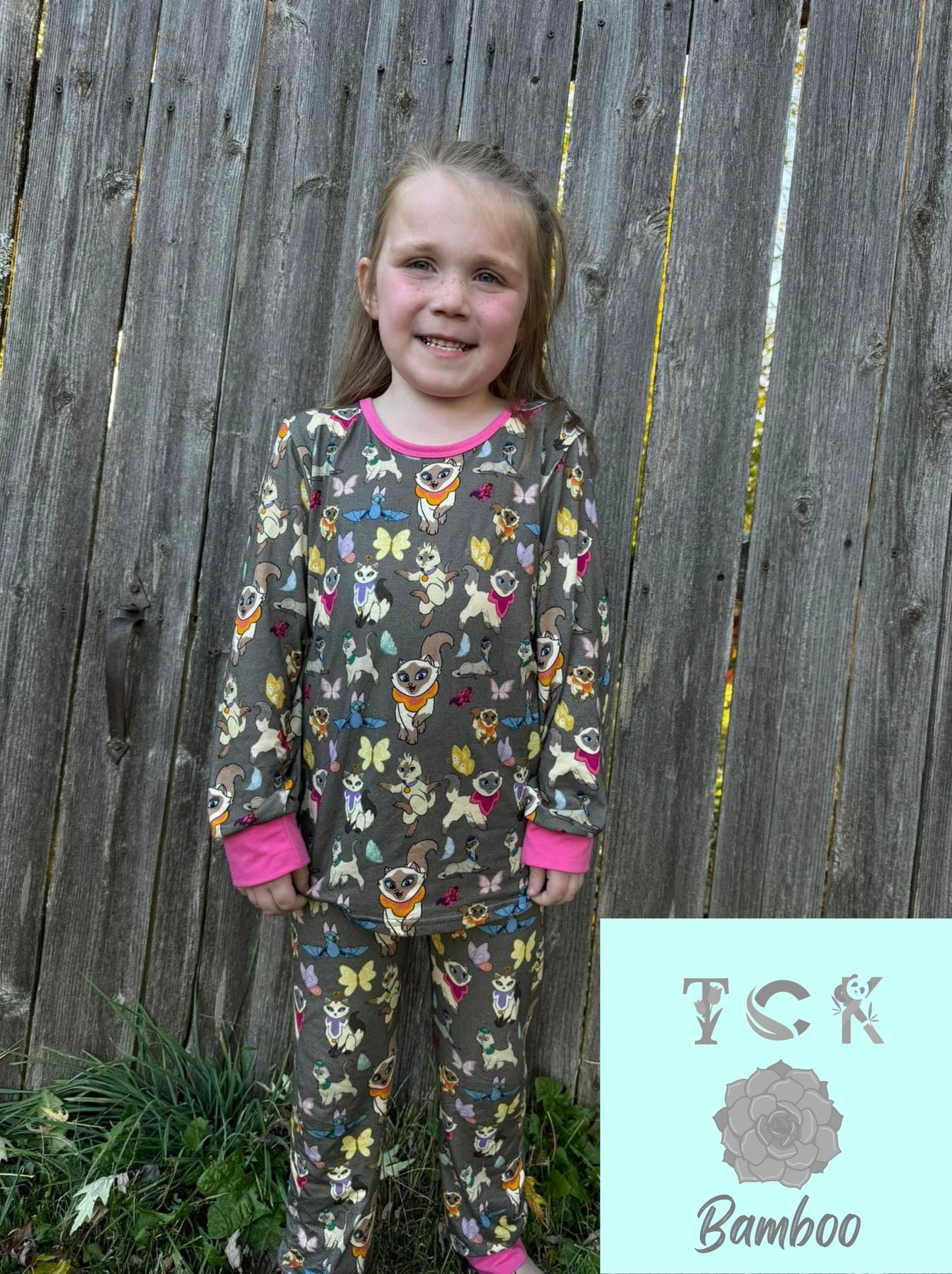 Siamese Kitties 2 Piece Long Sleeve Pajamas Set