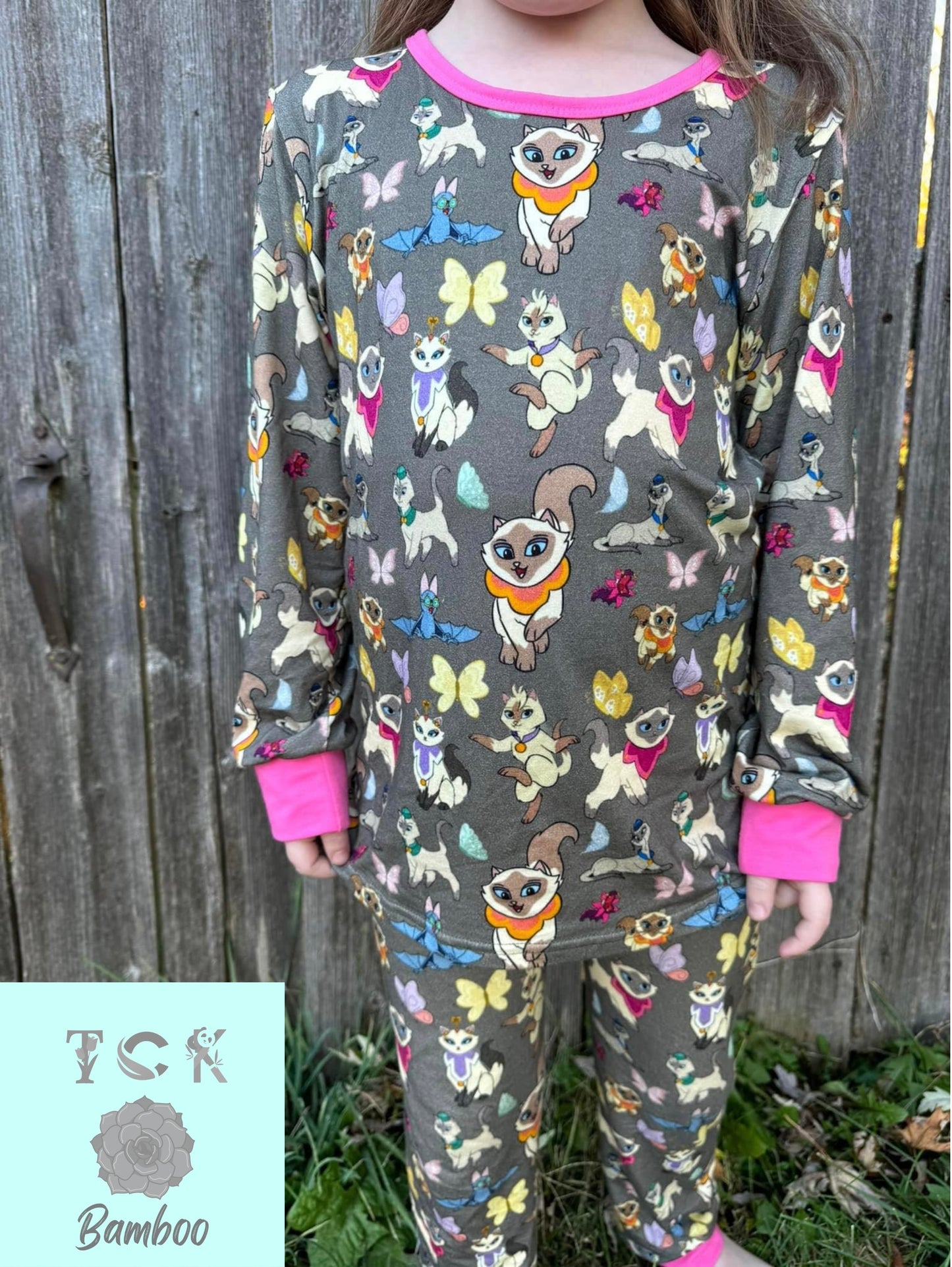 Siamese Kitties 2 Piece Long Sleeve Pajamas Set